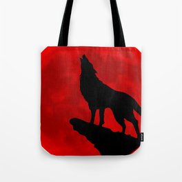 wolf blood moon Tote Bag