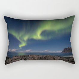 Aurora Borealis Northern Lights Green norway Rectangular Pillow