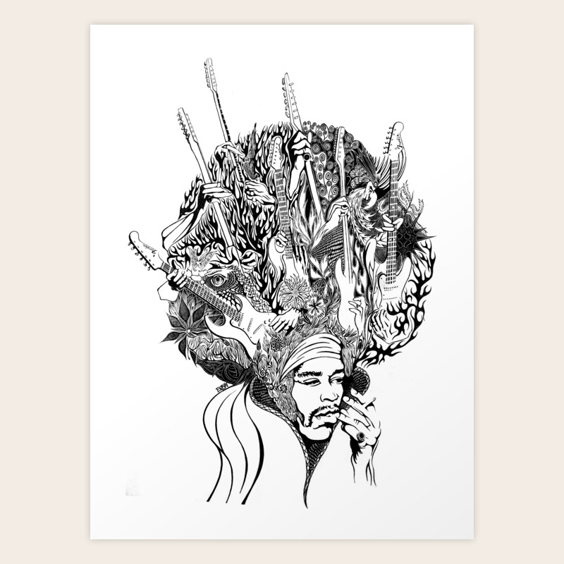 Trippy Art Drawings Black And White Handdrawn Psychedelic Jimi Hendrix Black And White Portrait Illustration Art Print By Onurerbaydotcom Society6 handdrawn psychedelic jimi hendrix black and white portrait illustration art print by onurerbaydotcom