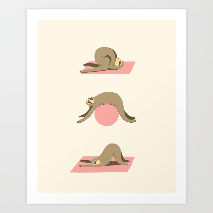 Sloth pilates Art Print