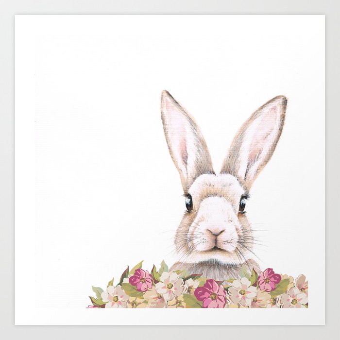 Bunny Love Art Print by Shabby Art Boutique | Society6