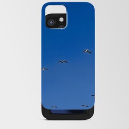 pelican migration, bright blue skies iPhone Card Case