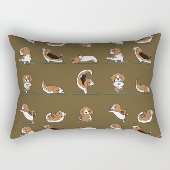 Beagle Yoga Rectangular Pillow
