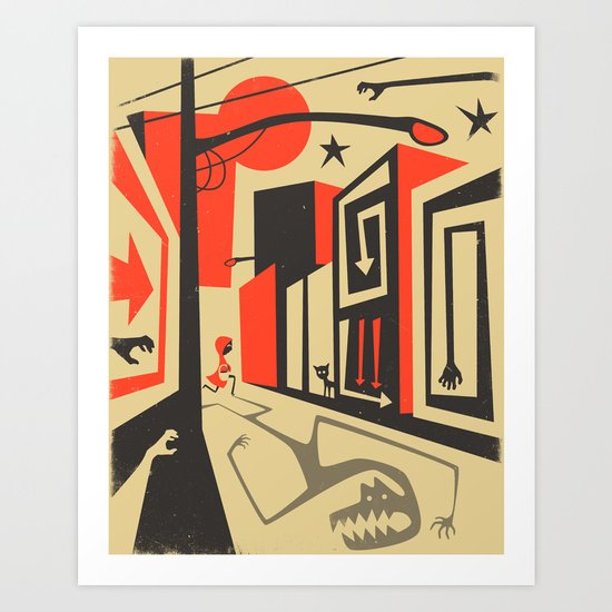 Little Red, Big City Art Print