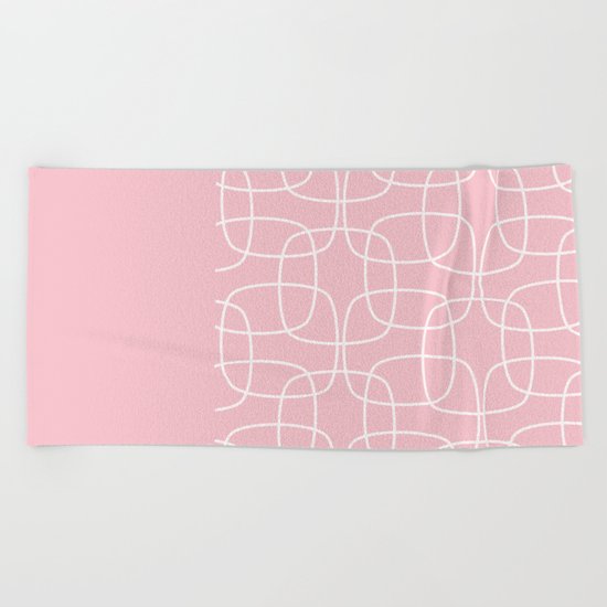 Square Pattern Pink II Beach Towel