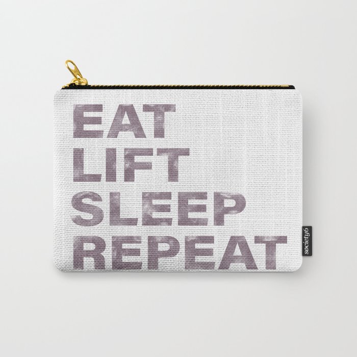 Eat lift sleep repeat vintage rustic purple text Carry-All Pouch