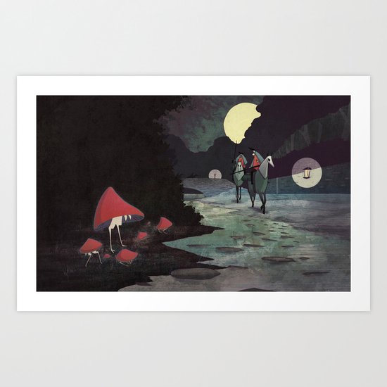 Mushroom Hunting Art Print