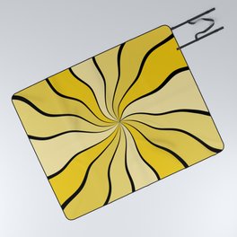 Wavy Rays (Mustard Yellow) Picnic Blanket