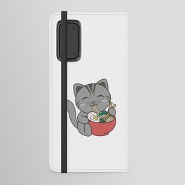 Ramen Cute Cat Eats Ramen Anime Cat Android Wallet Case