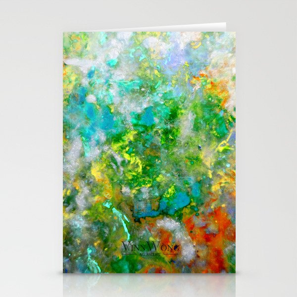 Abstract Art in Color Symphony Green Stationery Cards