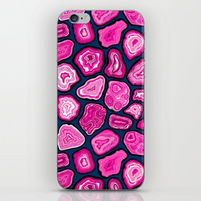 Pink agate slices iPhone Skin