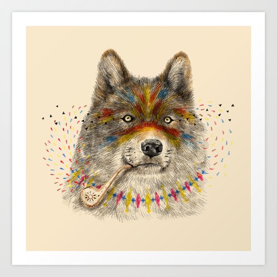 Cherokee Wolf Art Print