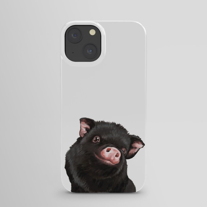 Cute Baby Black Pig iPhone Case