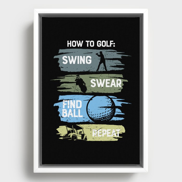 How To Golf Funny Framed Canvas