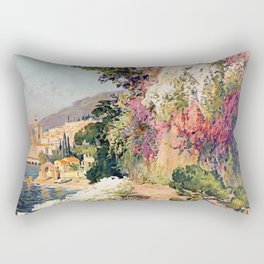  Vintage French Riviera travel advertising Rectangular Pillow