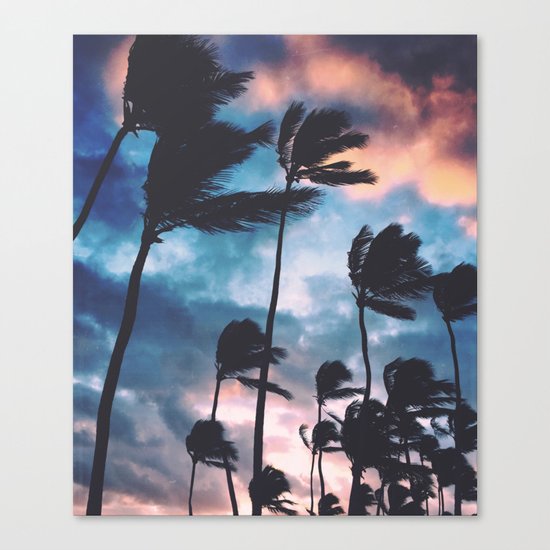 Palm trees at sunset Canvas Print