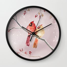 Just The Two Of Us - Cardinal  Wall Clock