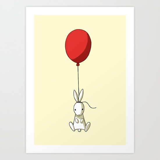 Balloon Bunny Art Print