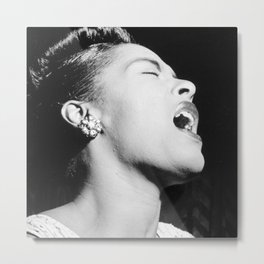 Billie Holiday en Downbeat Nueva York Metal Print | Film, Live, Jazz, Photo, Club, Blues, Holiday, Black And White, Music, Vintage 