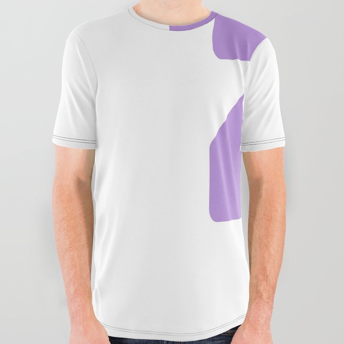 z (Lavender & White Letter) All Over Graphic Tee