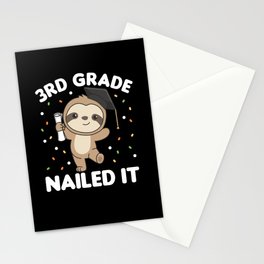 Kids 3rd Grade Nailed It Sloth Graduation Stationery Card