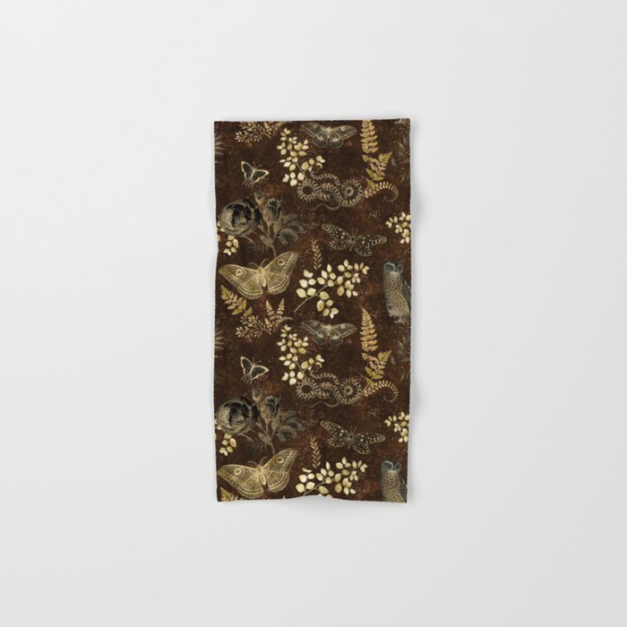 Night in The Wood,  Goblincore pattern  Hand & Bath Towel