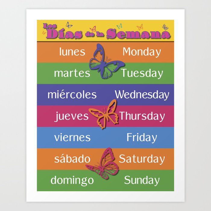 Wednesday miercoles English to Spanish Stickers