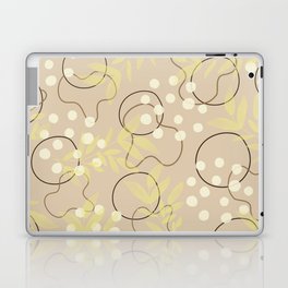 Minimalist pattern: shapes, dots, plants  and line shapes in beige and mustard yellow Laptop Skin