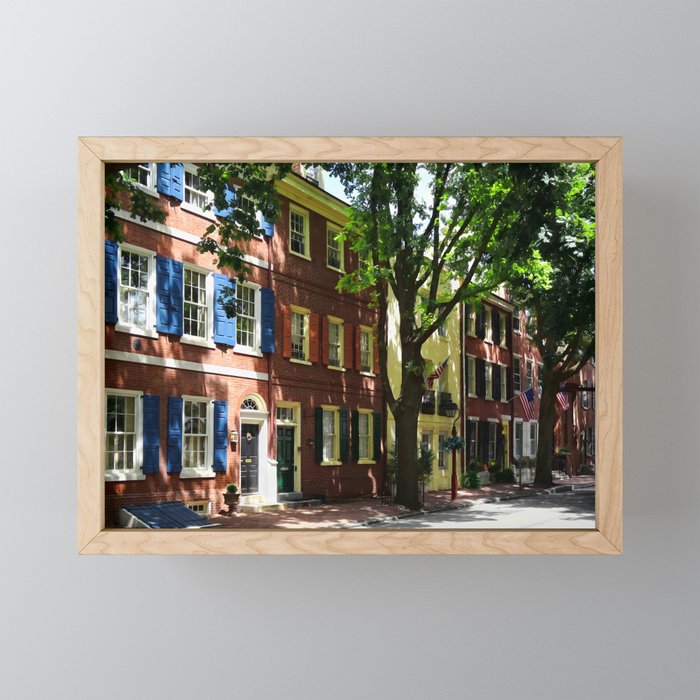 Philadelphia PA - Society Hill Street Framed Mini Art Print