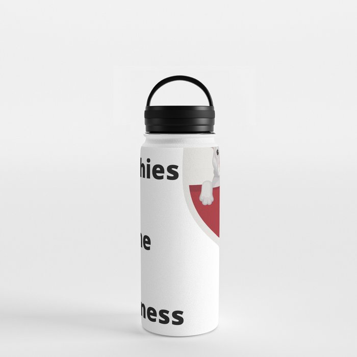 Cute French Bulldog and wine lover equals happiness Water Bottle