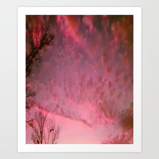 Red Night sky Art Print