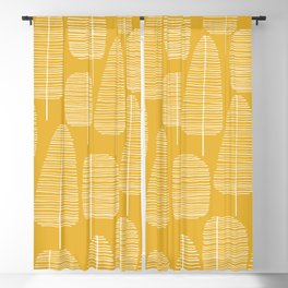 Mid Century Modern Forest Yellow Blackout Curtain