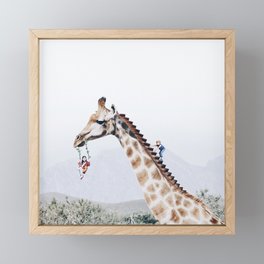 Giraffe Playground Framed Mini Art Print