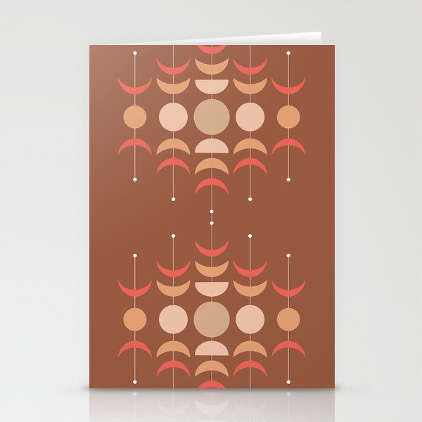 Moon Phases in Terracotta Shades 2 Stationery Cards | Graphic-design, Moon, Phases, Geometric, Terracotta, Shades, Brown, Zen, Beige, Earthy