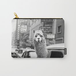 Llama in Taxi Modern Vintage Wall Art Carry-All Pouch