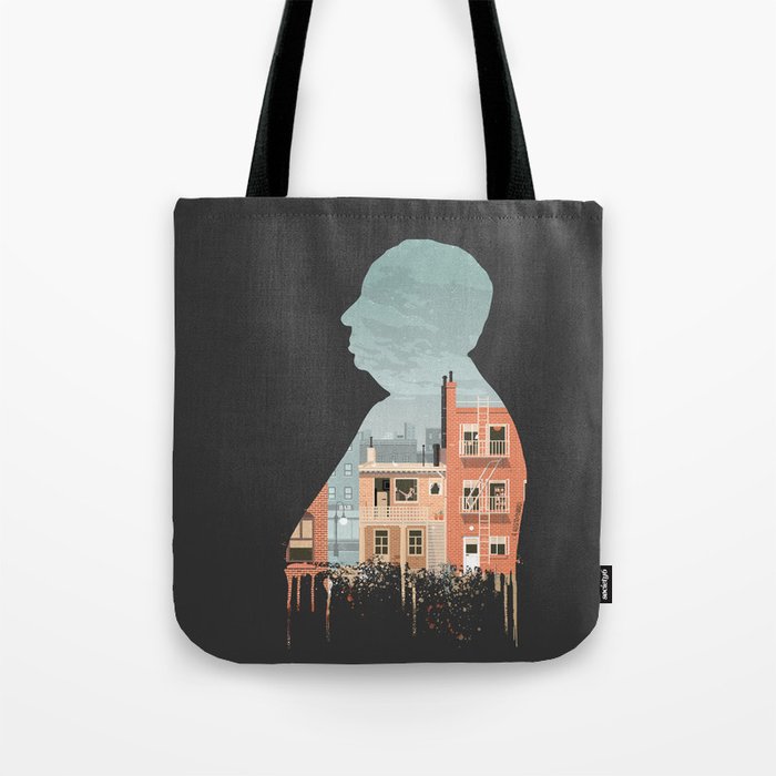 Hitchcock - Rear Window Silhouette Illustration by Burro Tote Bag