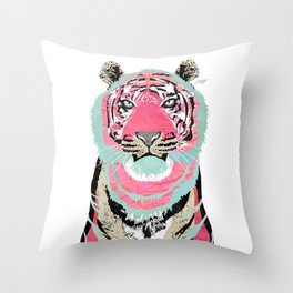 Pink Tiger Throw Pillow