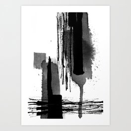 Black white abstract Art Print | Modernart, Originalpainting, Blackminimalist, Blackwhiteink, Geometricblack, Ink, Black And White, Painting 