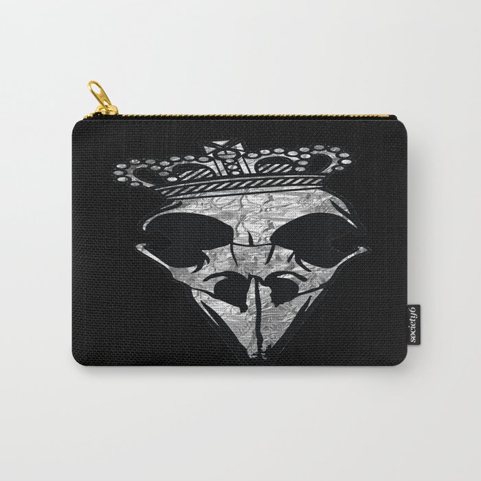 Black and Silver Crown Carry-All Pouch