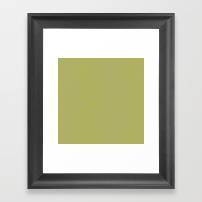Green Yellow Wavy Lines  Framed Art Print