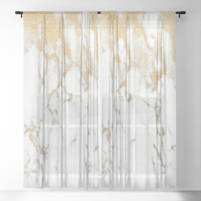 white and gold curtains