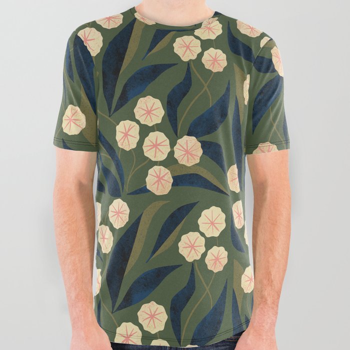 Green Floral All Over Graphic Tee