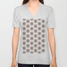 Grey Circles Pattern V Neck T Shirt