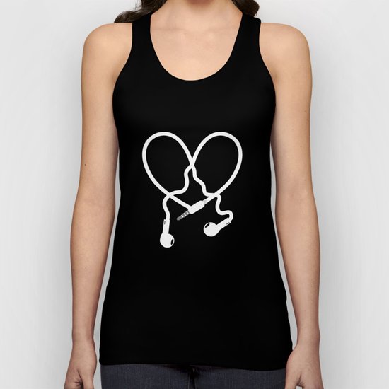 Love Music Headphones Unisex Tank Top