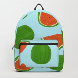 Summer fruit on blue Backpack