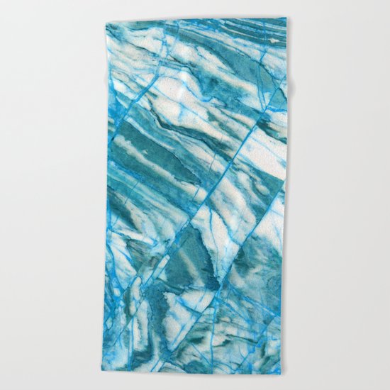 Blue marble Beach Towel