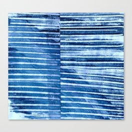Modern Pinstripe 1 - Blazing Blue Canvas Print