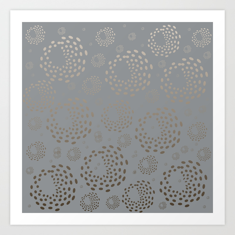Geometric Round Abstract Hazelnut Circles On Pewter Gray