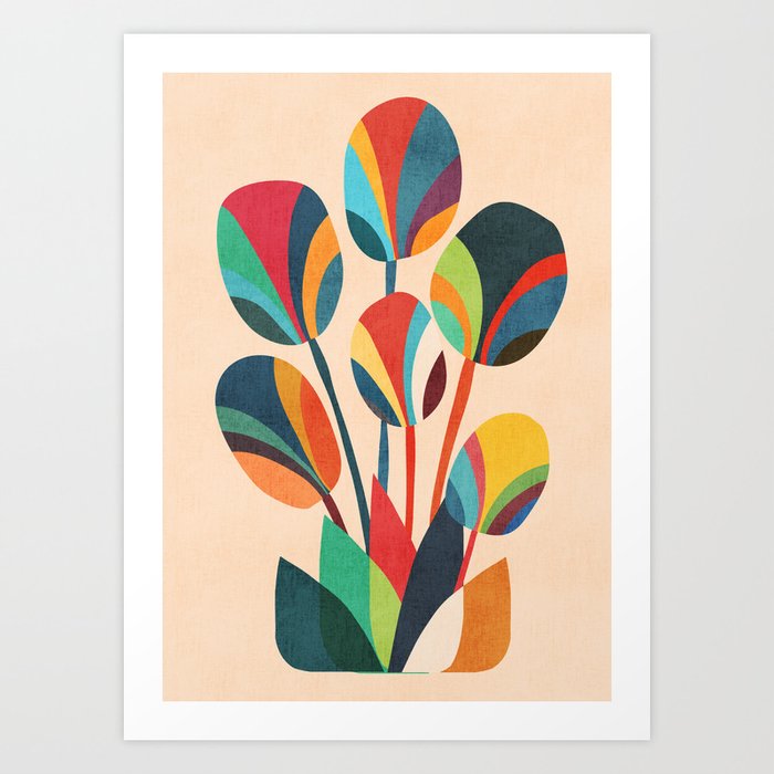 Ikebana - Geometric flower Art Print