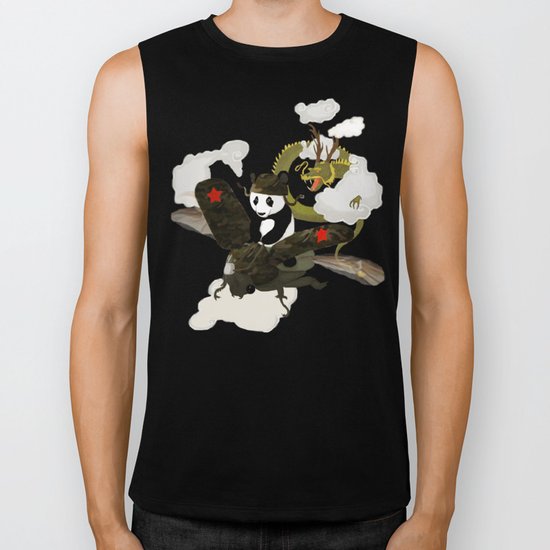 Panda's Escape. (panoramic version) Biker Tank